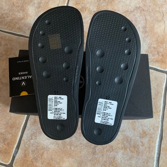 VALENTINO by Mario Irene Logo Leather Slides - Picture 7 of 7